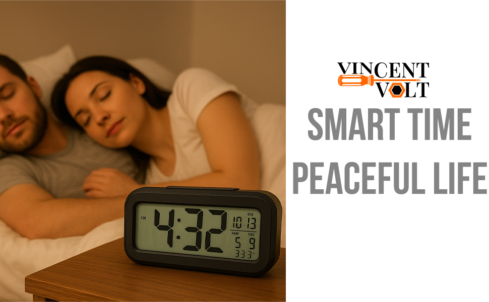 Digital Alarm Clock with Automatic Sensor, Large LCD Display for Time, Date, and Temperature, Ideal Table Clock for Home, Office, and Students (Black Digital) Digital Alarm Clock with Automatic Sensor, Large LCD Display for Time, Date, and Temperature, Ideal Table Clock for Home, Office, and Students (Black Digital)