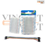 400 Tie Points Medium Solderless Breadboard with Adhesive Backing and 10 Male to Male Colored wires