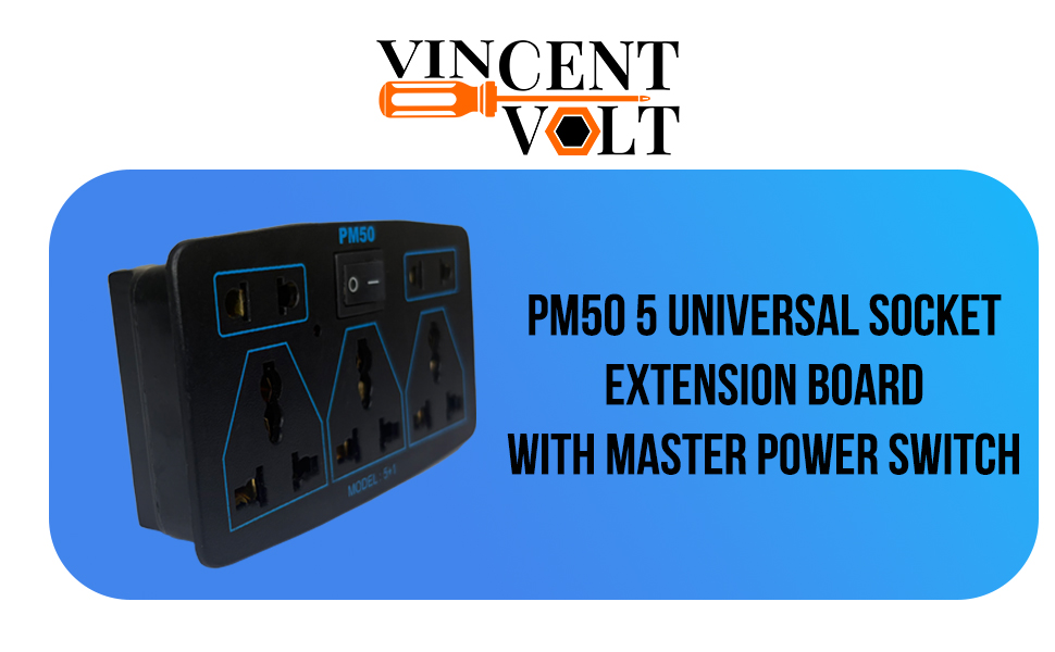 PM50 5 Universal Socket Extension Board with Master Power Switch – Model 5 PM50 5 Universal Socket Extension Board with Master Power Switch – Model 5