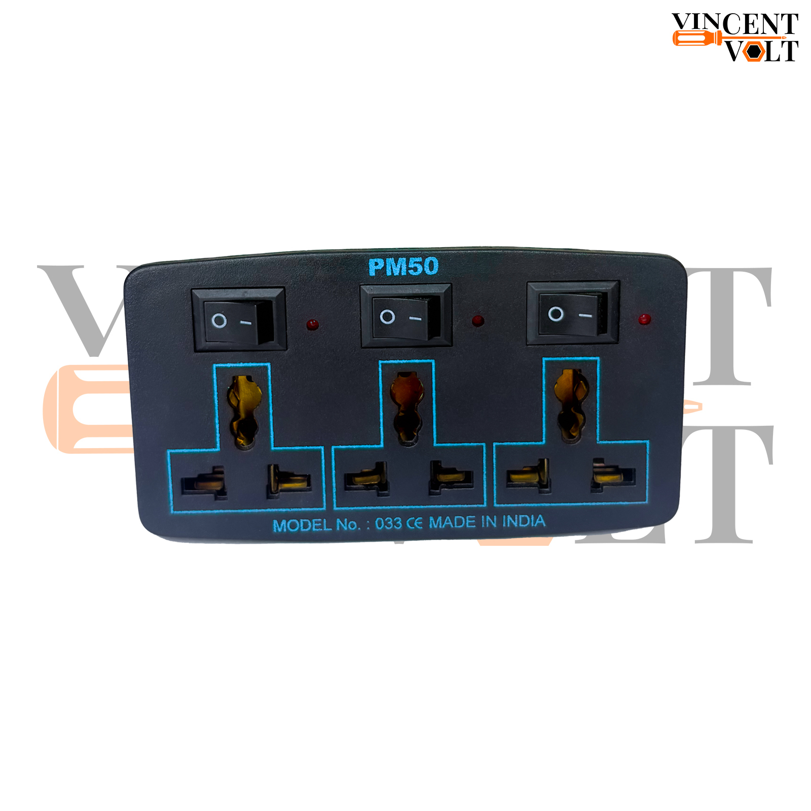 PM50 Triple Universal Socket Extension board - Vincentvolt