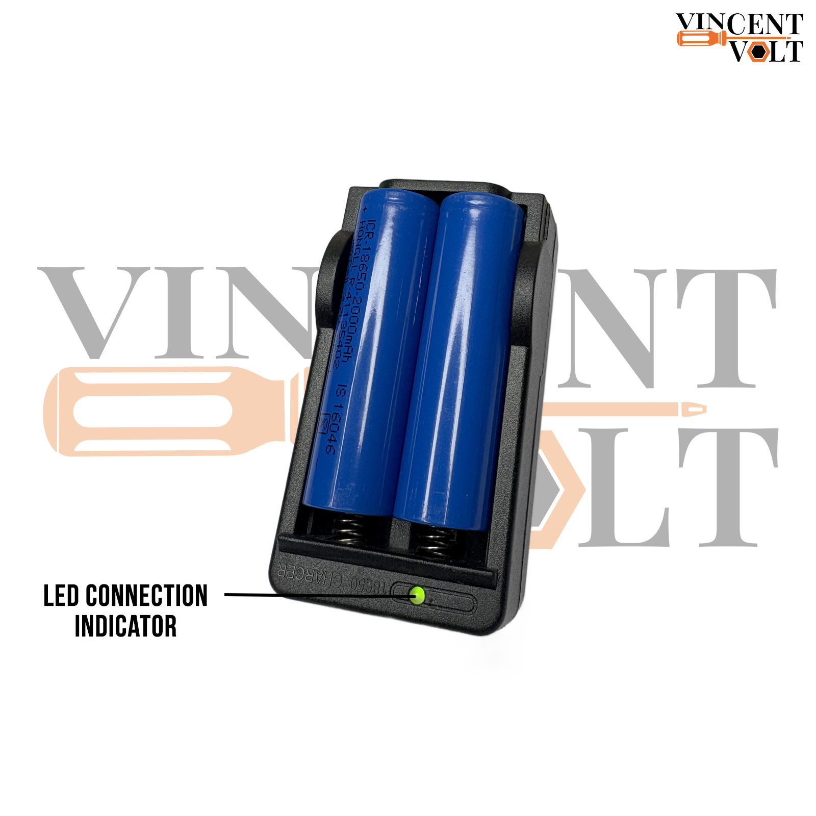 Dual 18650 Li-ion Battery Charger – Direct AC Wall Charger for V  Lithium Cells - Main Image