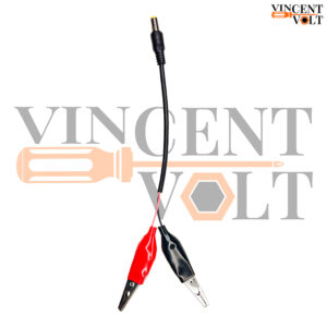 5.5mm Male DC Pin Jack Cable Connector with 4 cm Alligator Clips