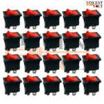 KCD1-104 Dual Pin DPDT ABS Plastic Made 6A and 10A 2CM Big Rocker Switch