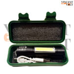 2 In 1 Mini Rechargeable COB LED Flashlight with Zoom Function and USB Cable
