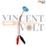 9 Volt Battery with Snap On Connector and 4 cm Alligator Clips