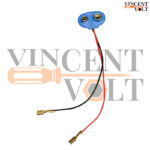 9 Volt Battery with Snap On Connector and Gold Female Terminal Clips