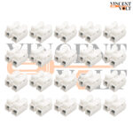 Spring Loaded Wire Joiner Set White color Easy Push Electrical Connector Pair