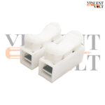 Spring Loaded Wire Joiner Set White color Easy Push Electrical Connector Pair