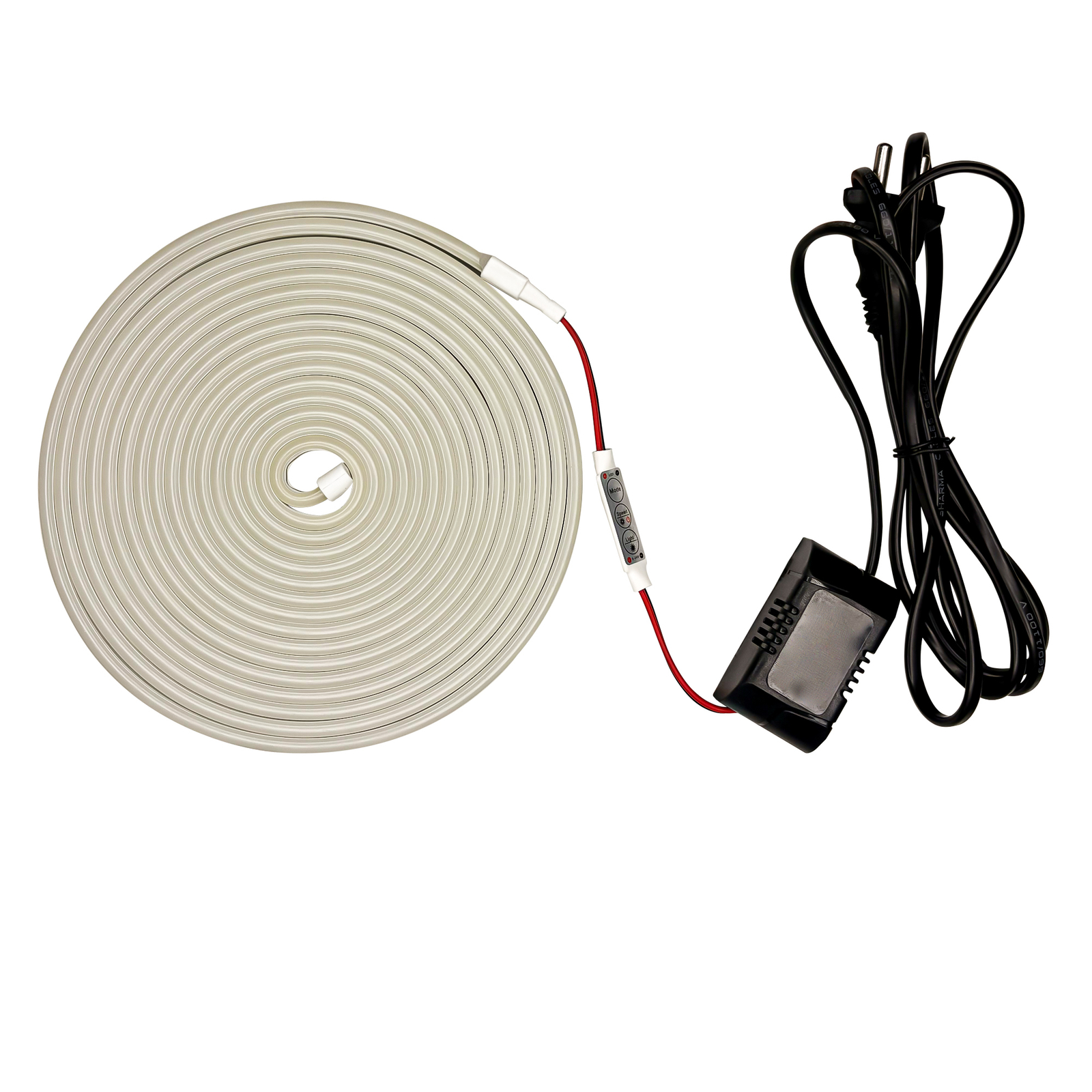 White Color Neon LED Light Strip 5 meter with 3 Buttons for Adjustable Brightness and Animation and 1.5 Meter Cable for Easy Installation (4) White Color Neon LED Light Strip 5 meter with 3 Buttons for Adjustable Brightness and Animation and 1.5 Meter Cable for Easy Installation