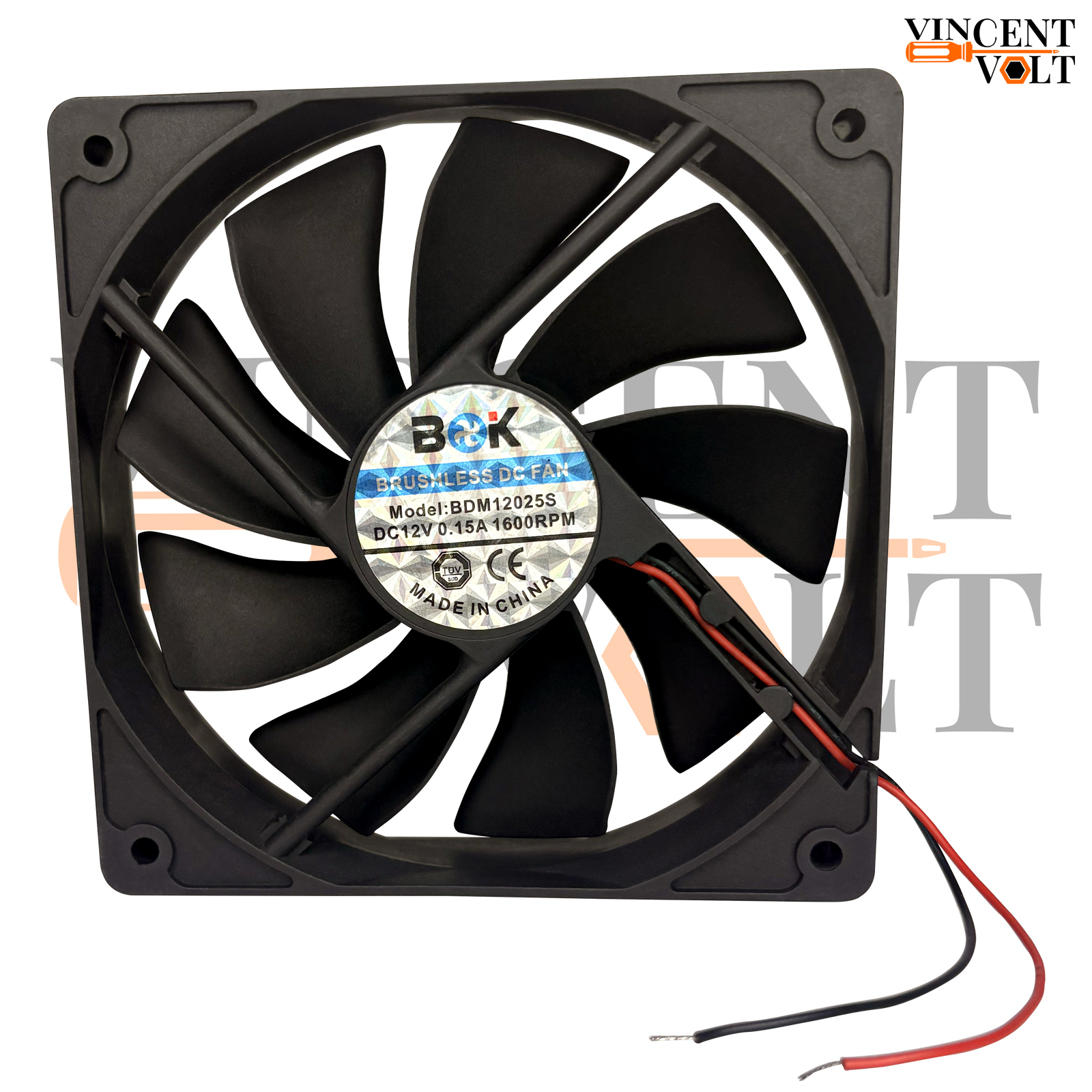 120x120x25mm 12V DC 0.15A 1600RPM Brushless Cooling Fan Model - BDM12025S 2 Wire High Speed Exhaust Fan (10) 120x120x25mm 12V DC 0.15A 1600RPM Brushless Cooling Fan Model - BDM12025S 2 Wire High Speed Exhaust Fan