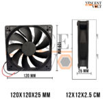 120x120x25mm 12V DC 0.15A 1600RPM Brushless Cooling Fan Model - BDM12025S 2 Wire High Speed Exhaust Fan