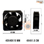40x40x15mm 12V DC 0.35A Brushless Cooling Fan Model - AFB0412SHB 3 Wire High Speed Exhaust Fan