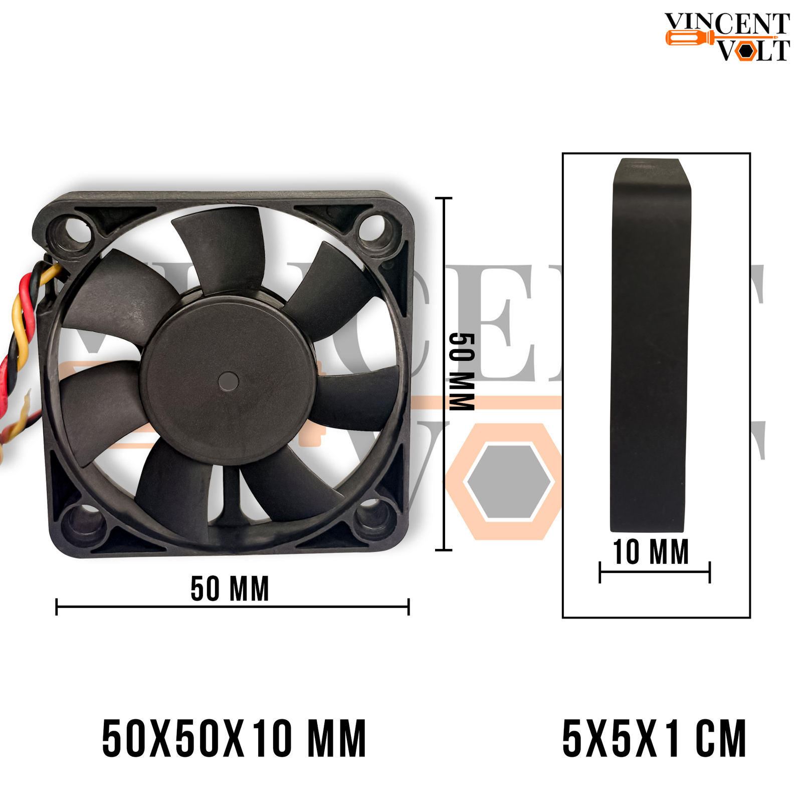 50x50x10mm 12V DC 0.15A Brushless Cooling Fan Model - EC5010 3 Wire High Speed Exhaust Fan (10) 50x50x10mm 12V DC 0.15A Brushless Cooling Fan Model - EC5010 3 Wire High Speed Exhaust Fan