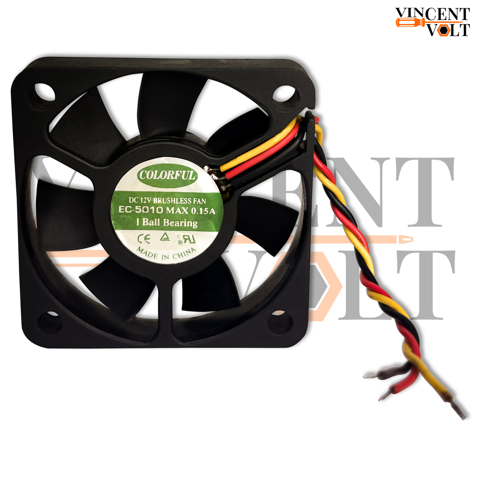 50x50x10mm 12V DC 0.15A Brushless Cooling Fan Model - EC5010 3 Wire High Speed Exhaust Fan (6) 50x50x10mm 12V DC 0.15A Brushless Cooling Fan Model - EC5010 3 Wire High Speed Exhaust Fan