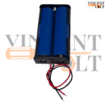 18650 Battery Holder Dual Cell 7.4V Plastic Case with Wire Leads for DIY Electronics & Arduino Projects
