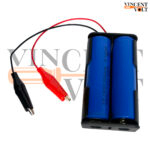 18650 Battery Holder Dual Cell 7.4V Plastic Case with Wire and 4 cm Alligator Clips