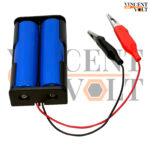 18650 Battery Holder Dual Cell 7.4V Plastic Case with Wire and 4 cm Alligator Clips