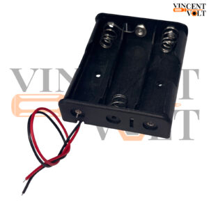 18650 Battery Holder Triple Cell 11.1V Plastic Case with Wire Leads for DIY Electronics & Arduino Projects