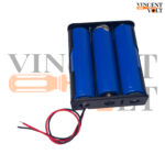 18650 Battery Holder Triple Cell 11.1V Plastic Case with Wire Leads for DIY Electronics & Arduino Projects