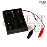 18650 Battery Holder Triple Cell 11.1V Plastic Case with Wire and 4 cm Alligator Clips