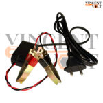 240V AC to 12V DC Power Adapter Converter with 3 Inch Battery Clips Universal Indian Plug 1.5 Meter Power Cord